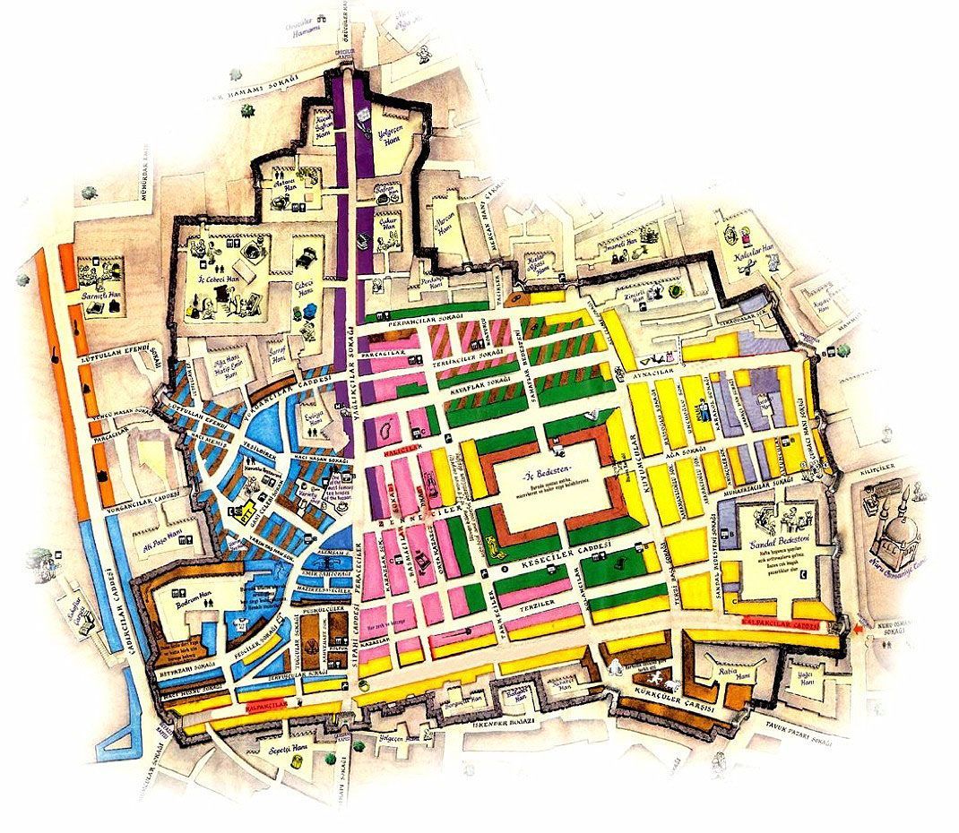 Mapa Gran Bazar de Estambul